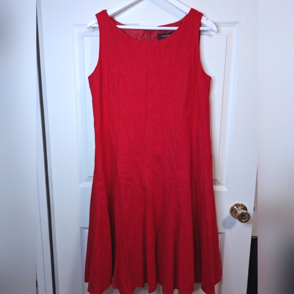 R&M Richards red fit and flare dress Sleeveless size 12
